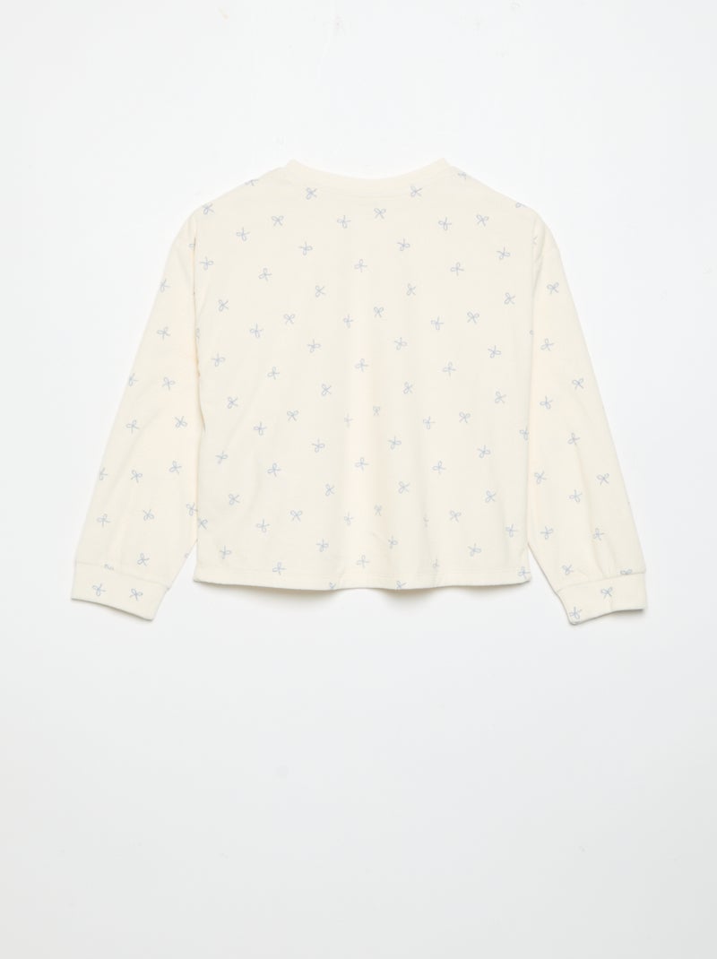Pijama estampado de 2 piezas - Sudadera + pantalón Crudo - Kiabi