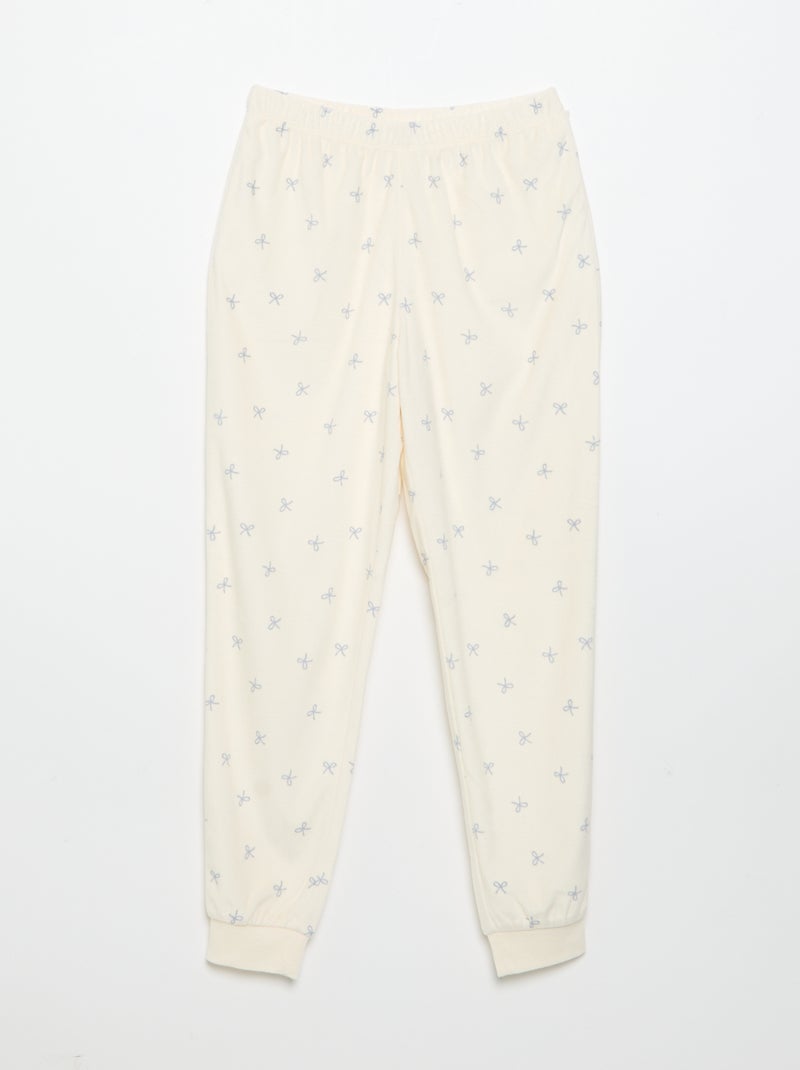 Pijama estampado de 2 piezas - Sudadera + pantalón Crudo - Kiabi