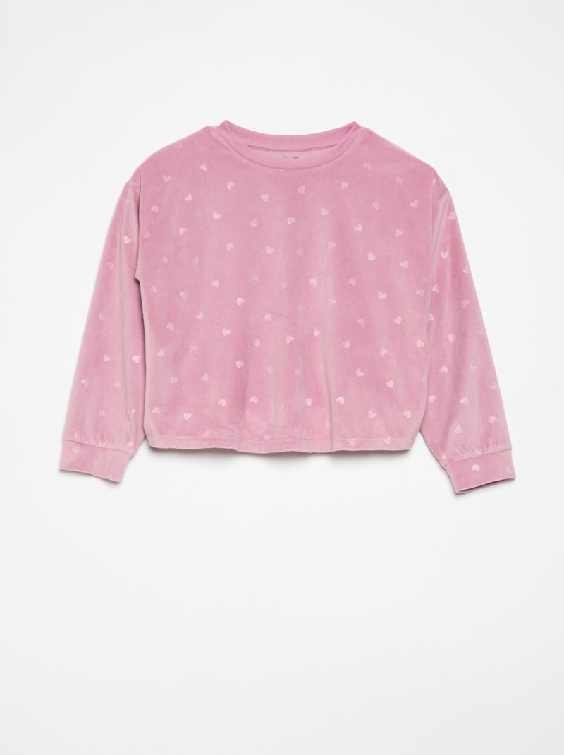 Pijama estampado de 2 piezas - Sudadera + pantalón Rosa - Kiabi
