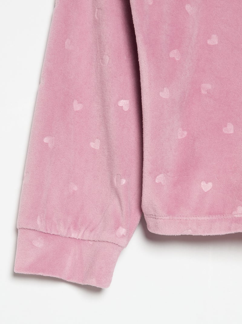 Pijama estampado de 2 piezas - Sudadera + pantalón Rosa - Kiabi