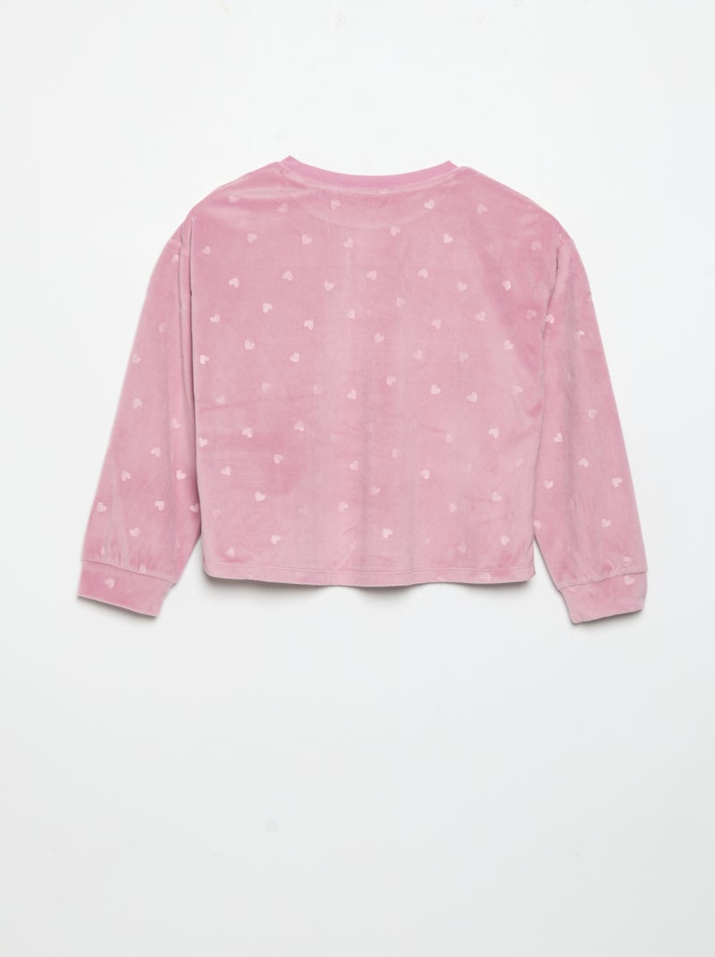Pijama estampado de 2 piezas - Sudadera + pantalón Rosa - Kiabi