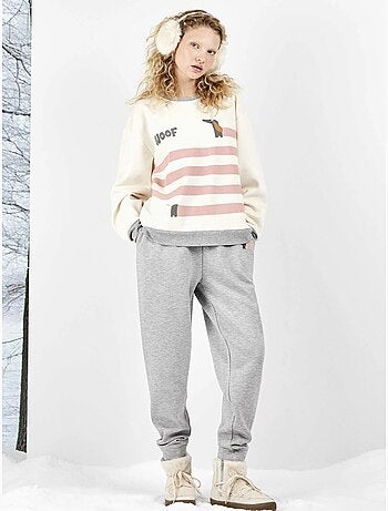 Pijama estampado en tejido de felpa elástica