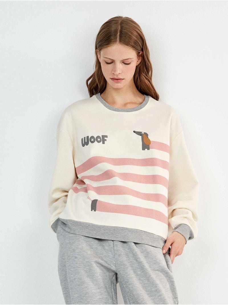 Pijama estampado en tejido de felpa elástica Multicolor - Kiabi