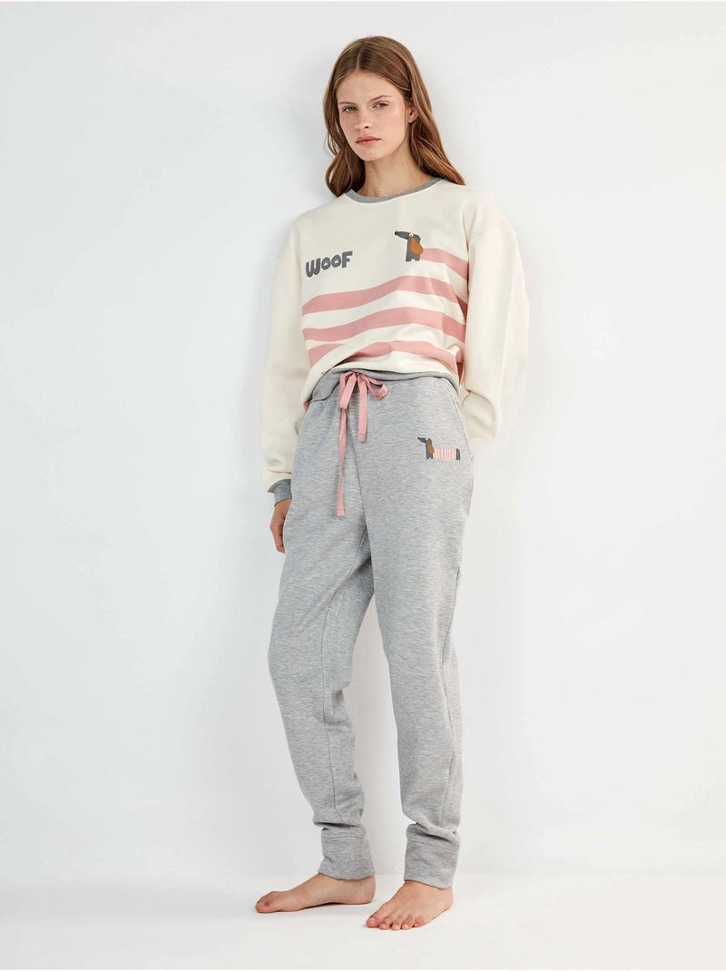 Pijama estampado en tejido de felpa elástica Multicolor - Kiabi