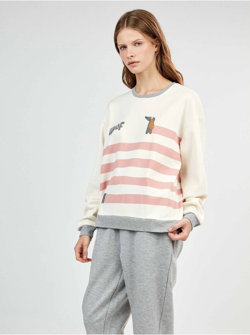 Pijama estampado en tejido de felpa elástica Multicolor - Kiabi