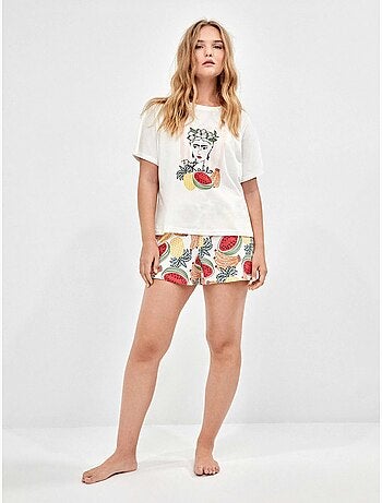 Pijama estampado frida kahlo en 100% algodón