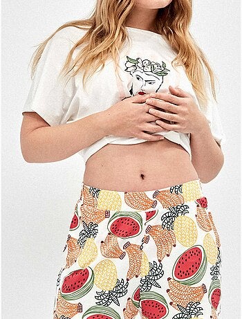 Pijama estampado frida kahlo en 100% algodón