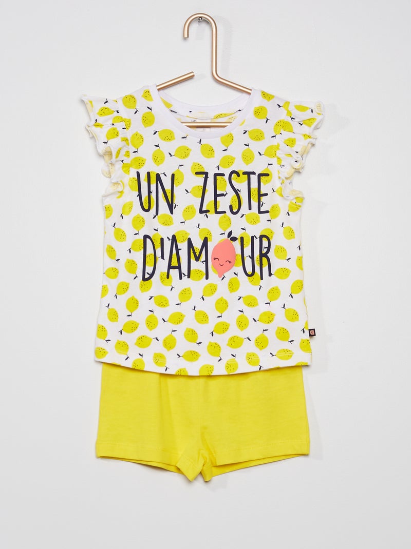 Pijama estampado 'limones' AMARILLO - Kiabi