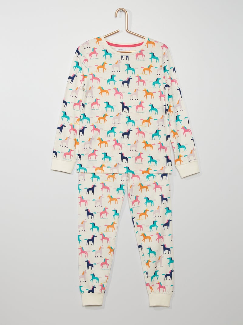 Pijama estampado 'unicornio' BLANCO - Kiabi