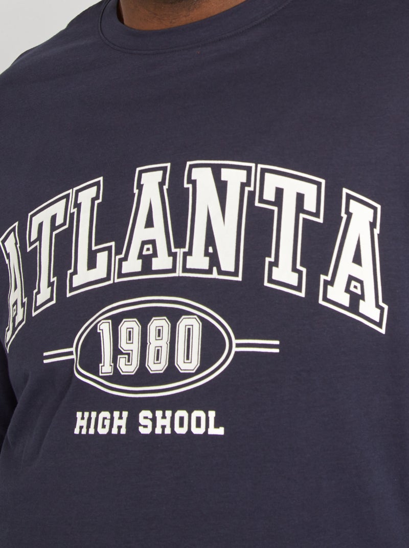 Pijama estilo campus  - 2 piezas AZUL - Kiabi