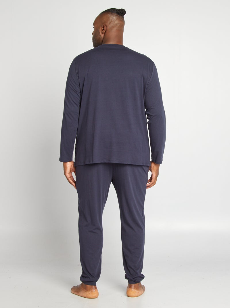 Pijama estilo campus  - 2 piezas AZUL - Kiabi