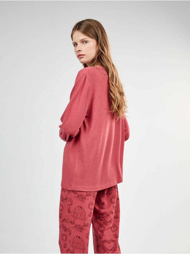 Pijama frida kahlo con pantalón estampado étnico Rosa - Kiabi