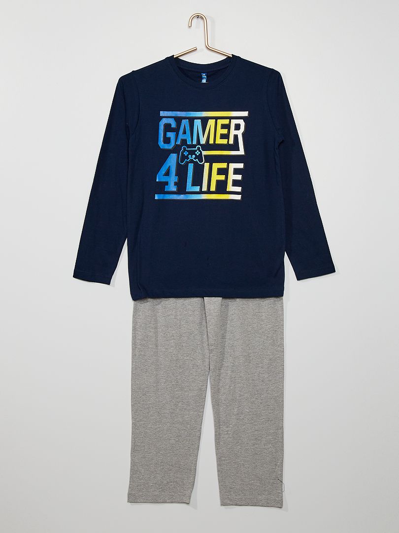 Pijama 'gamer' marino/gris - Kiabi
