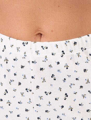 Pijama gofrado camiseta + pantalón estampado - 2 piezas