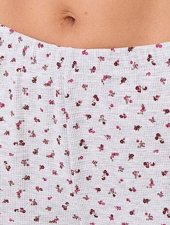 Pijama gofrado camiseta + pantalón estampado - 2 piezas