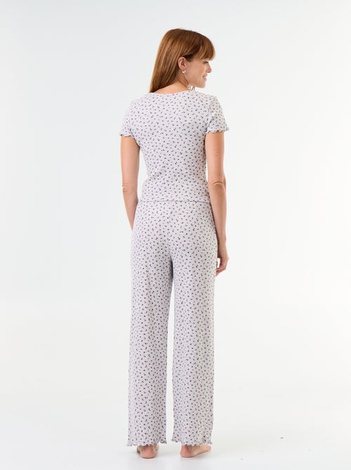 Pijama gofrado camiseta + pantalón estampado - 2 piezas - Kiabi Pijama gofrado camiseta + pantalón estampado - 2 piezas - Kiabi