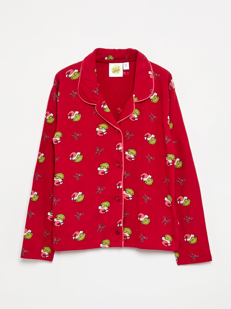 Pijama 'Grinch' 2 piezas - Chaqueta + pantalón Rojo - Kiabi