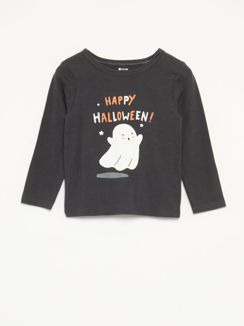 Pijama 'Halloween' 2 piezas - Camiseta de manga larga + pantalón Negro - Kiabi