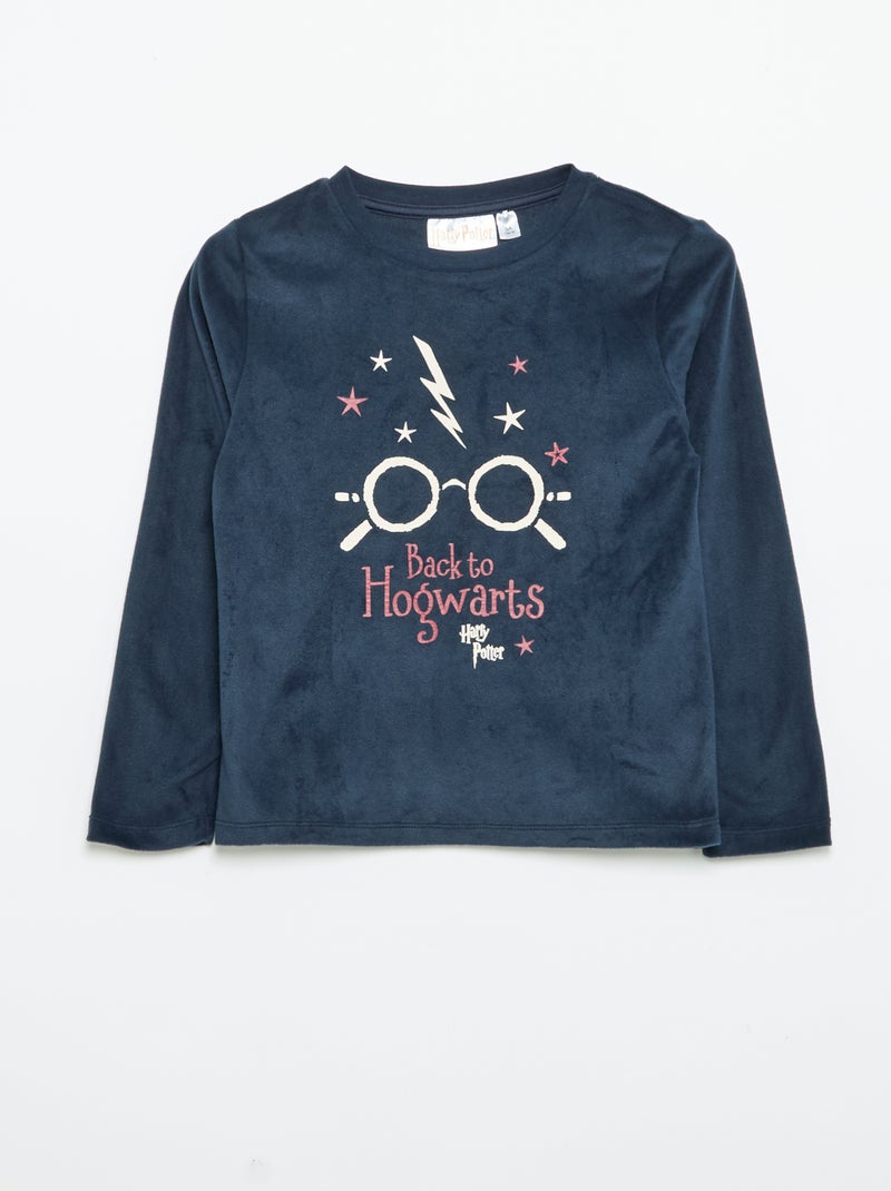 Pijama \'Harry Potter\' 2 piezas - Camiseta de manga larga + pantalón Azul - Kiabi