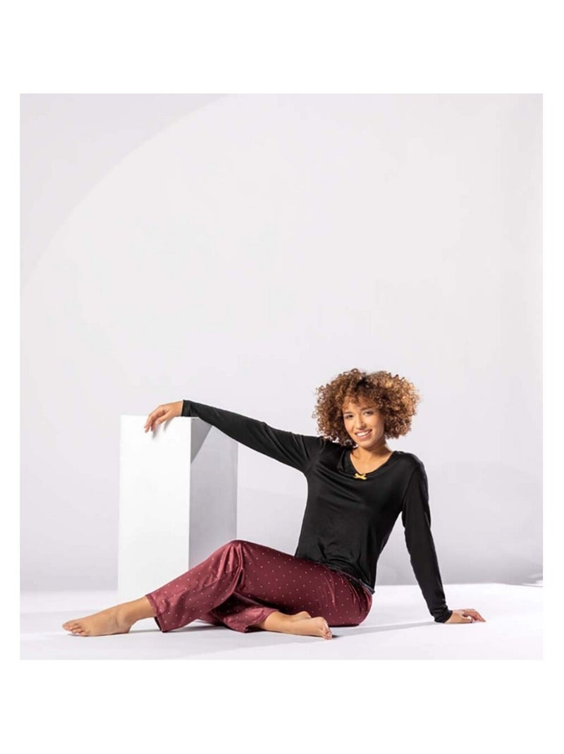 Pijama HECHTER STUDIO Negro Burdeos - Kiabi
