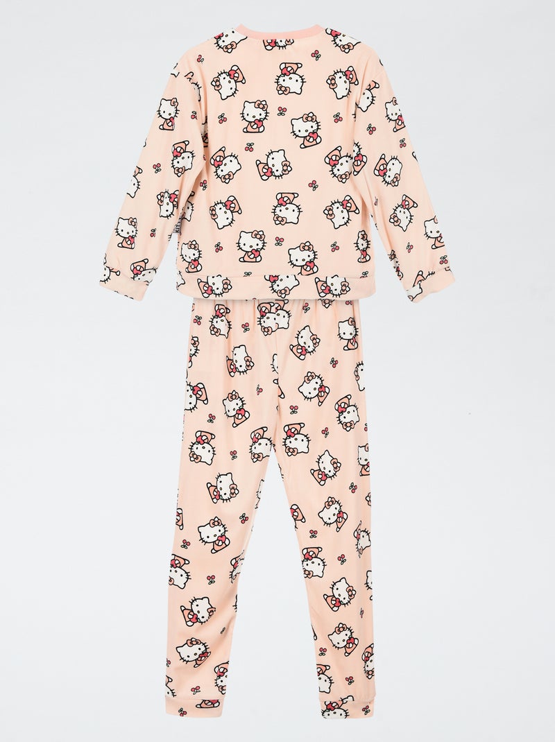 Pijama 'Hello Kitty' 2 piezas - Camiseta de manga larga + pantalón Rosa - Kiabi