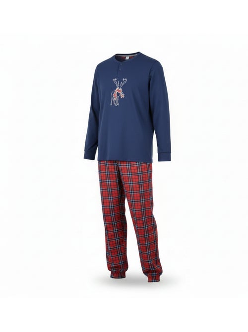 Pijama hombre algodón bordado ciervo escocés ozabi - Kiabi Pijama hombre algodón bordado ciervo escocés ozabi - Kiabi