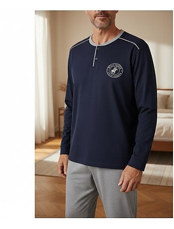 Pijama hombre forrado polar escudo bordado ozabi