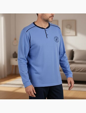 Pijama hombre forrado polar escudo bordado ozabi