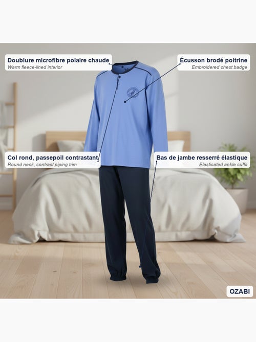Pijama hombre forrado polar escudo bordado ozabi - Kiabi Pijama hombre forrado polar escudo bordado ozabi - Kiabi
