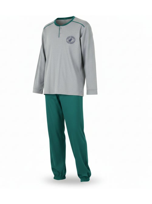 Pijama hombre forrado polar escudo bordado ozabi - Kiabi Pijama hombre forrado polar escudo bordado ozabi - Kiabi