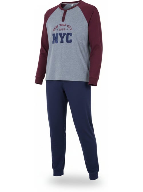 Pijama hombre forro polar bordado nueva york ozabi - Kiabi