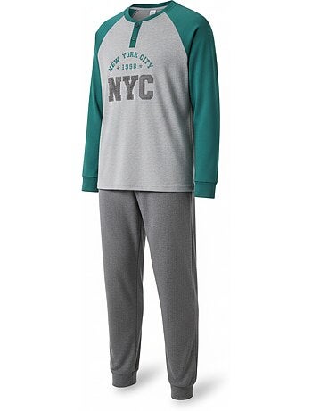 Pijama hombre forro polar bordado nueva york ozabi