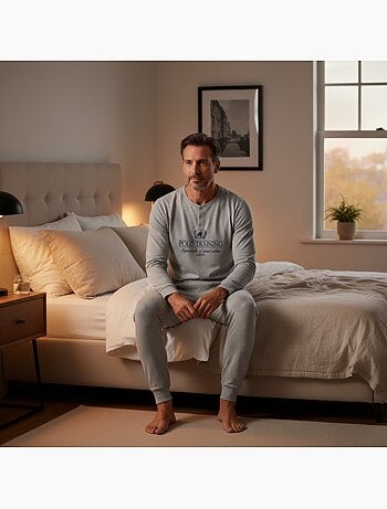 Pijama hombre forro polar estampado bordado ozabi