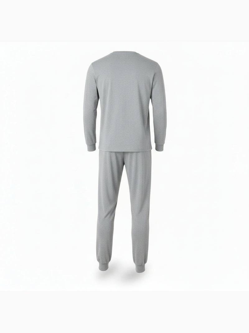 Pijama hombre forro polar estampado bordado ozabi Gris - Kiabi