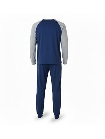 Pijama hombre forro polar raglan bordado ozabi