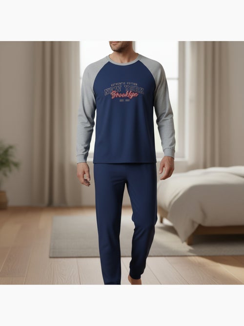Pijama hombre forro polar raglan bordado ozabi - Kiabi Pijama hombre forro polar raglan bordado ozabi - Kiabi