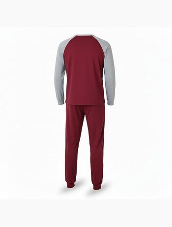 Pijama hombre forro polar raglan bordado ozabi