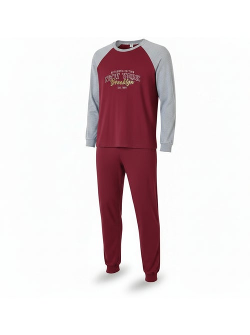 Pijama hombre forro polar raglan bordado ozabi - Kiabi