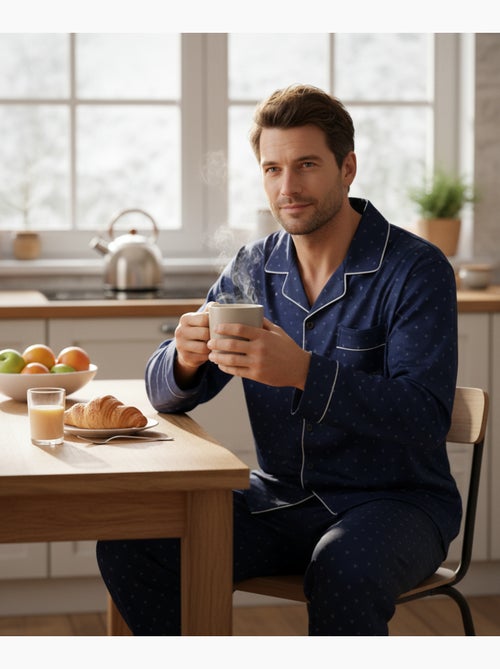 Pijama Hombre Invierno Polar Abotonado C2529 - Kiabi Pijama Hombre Invierno Polar Abotonado C2529 - Kiabi