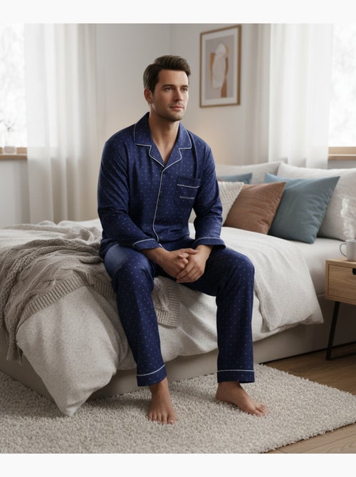 Pijama Hombre Invierno Polar Abotonado C2529 - Kiabi Pijama Hombre Invierno Polar Abotonado C2529 - Kiabi