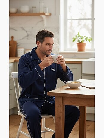 Pijama Hombre Invierno Polar Abotonado C2530