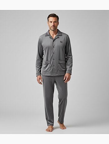 Pijama Hombre Invierno Polar Abotonado C2530