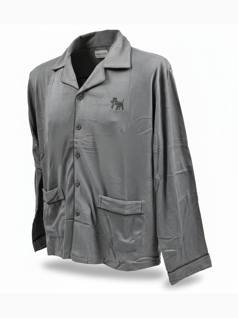 Pijama Hombre Invierno Polar Abotonado C2530 Gris - Kiabi