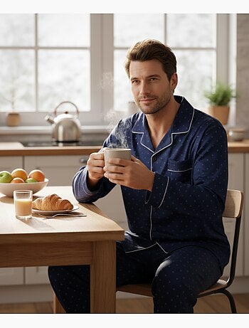 Pijama Hombre Invierno Polar Botonado C2529