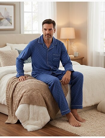 Pijama Hombre Invierno Polar Botonado C2529