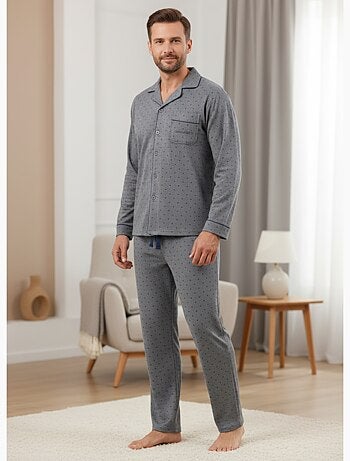 Pijama Hombre Invierno Polar Botonado C2529