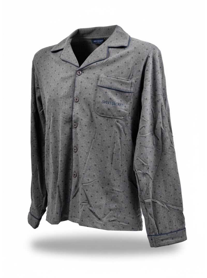 Pijama Hombre Invierno Polar Botonado C2529 Gris - Kiabi