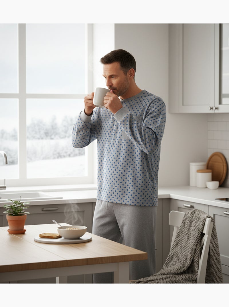 Pijama Hombre Invierno Polar Premium CALM Z2550 Gris - Kiabi
