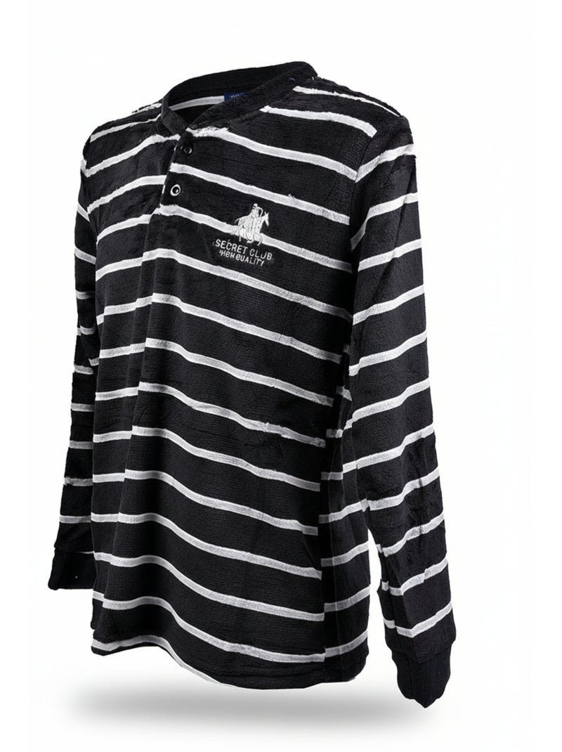 Pijama Hombre Invierno Polar SECRET CLUB Z2653 Negro - Kiabi