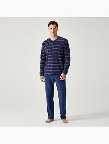 Pijama Hombre Invierno Polar Suave RAYAS Z2654